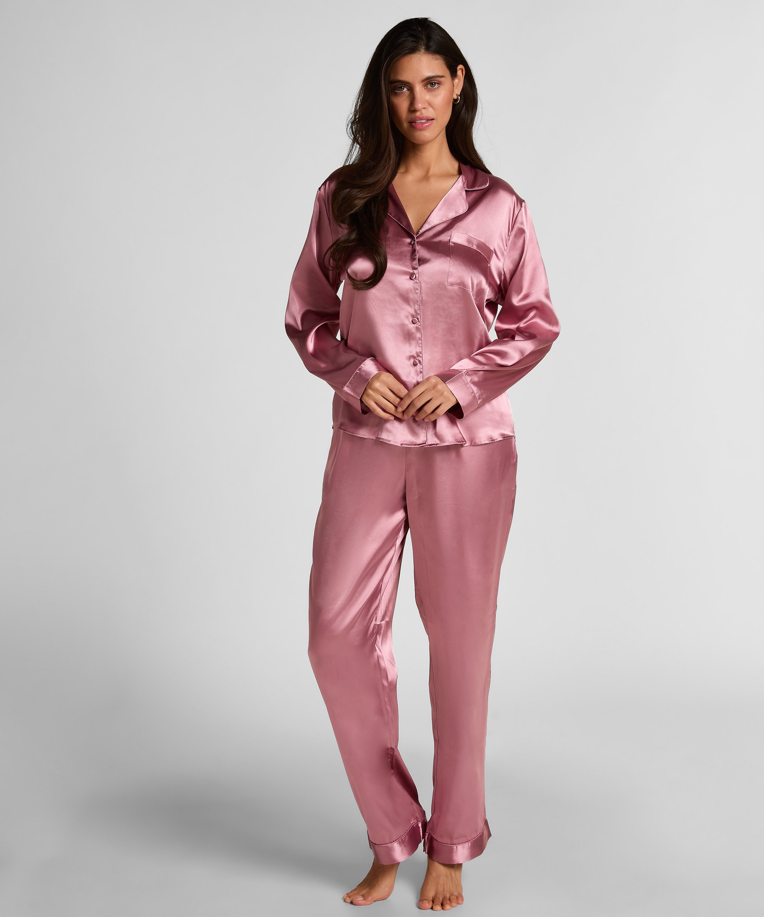 Pyjama Set Shiny Satin, Pink, main