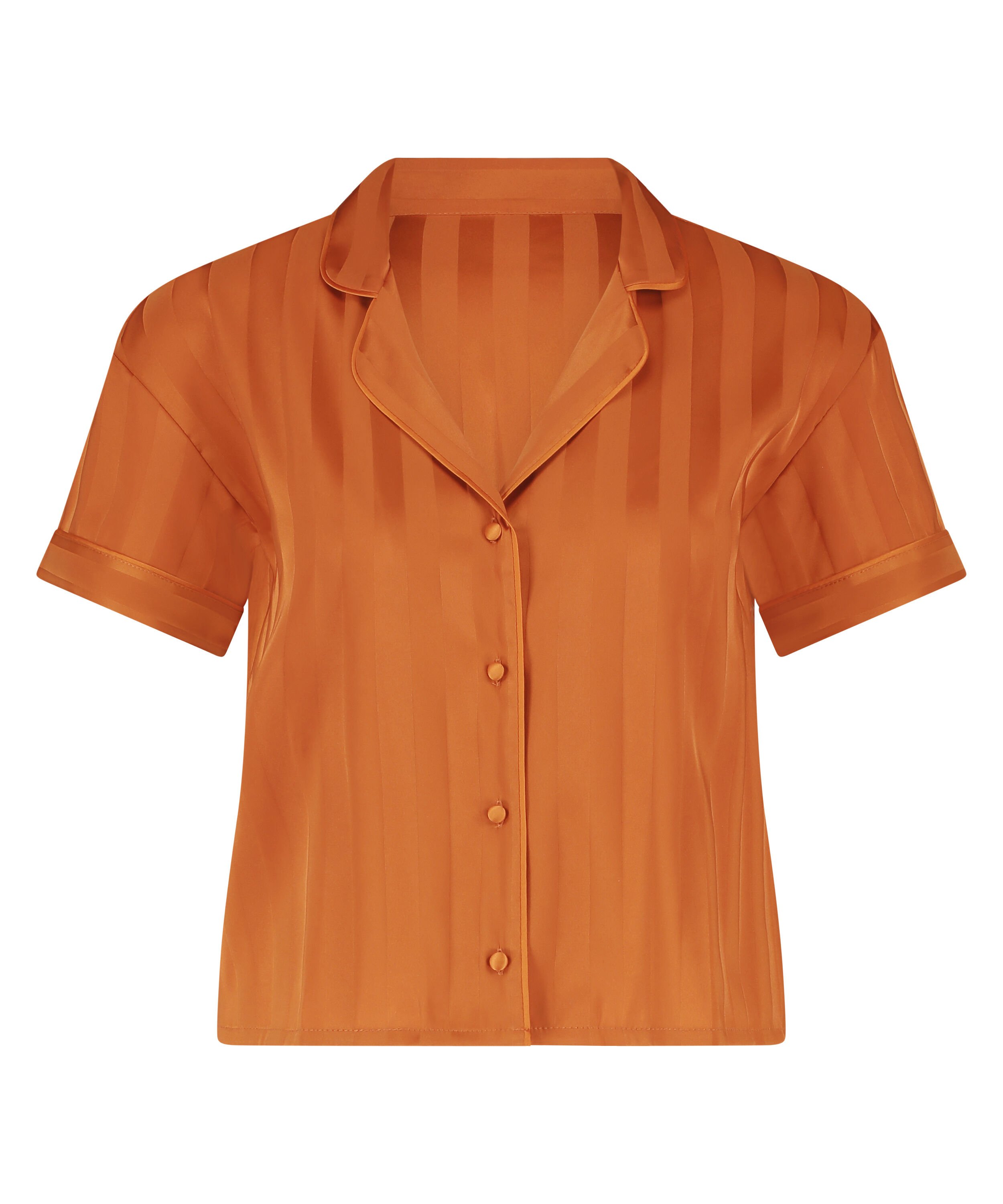 Satin Short-Sleeved Jacket, Orange