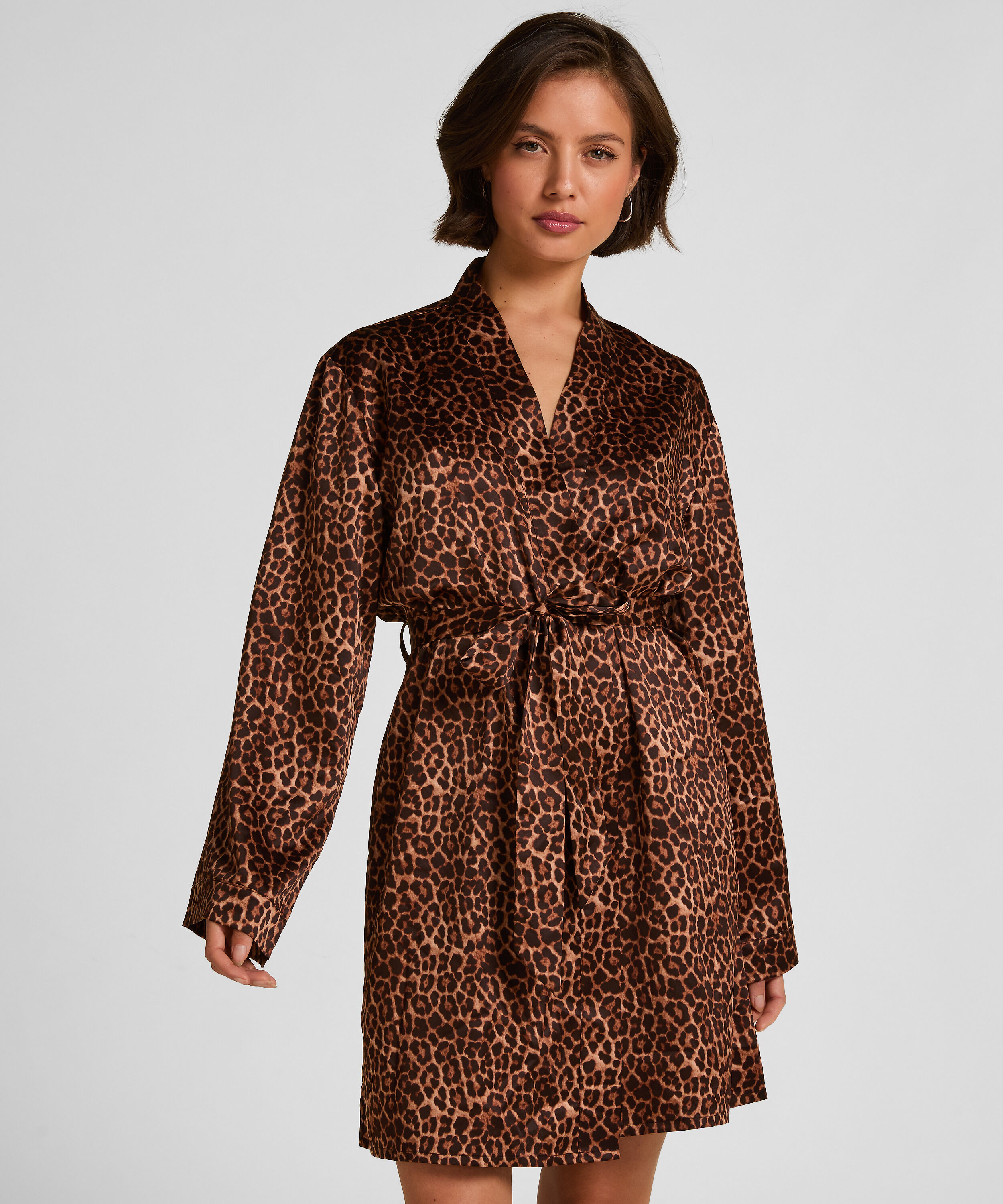Kimono Satin, Black Kimono Satin, Black