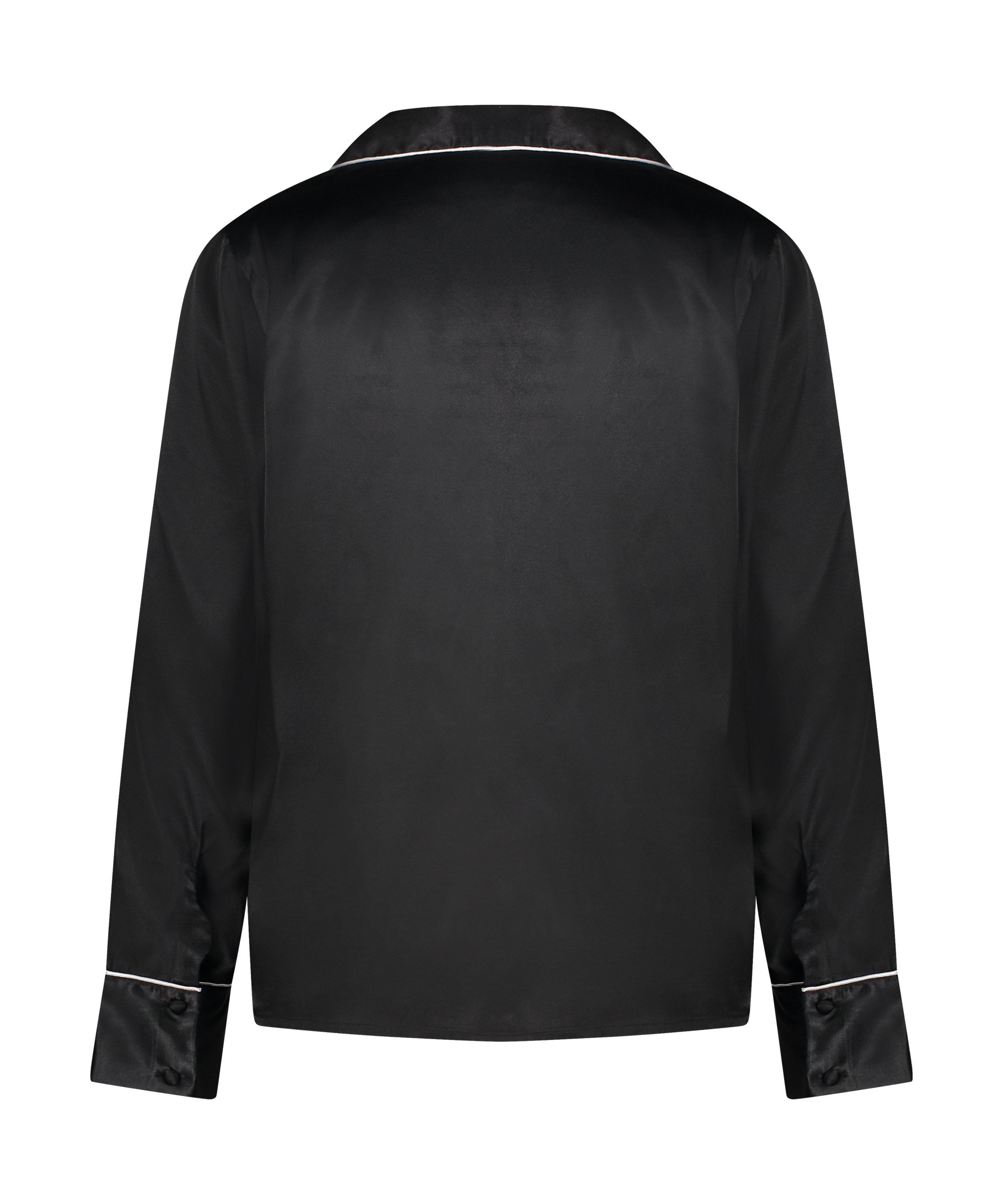 Satin Long-Sleeved Jacket, Black, main