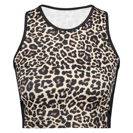 HKMX Leopard Sports cropped tanktop, Grey