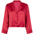 Satin Long-Sleeved Jacket, Red