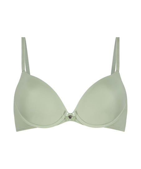 Plunge Padded Underwired Bra, Green