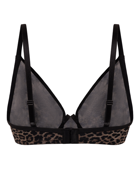 Tara Leopard Non-Padded Underwired Bra, Black