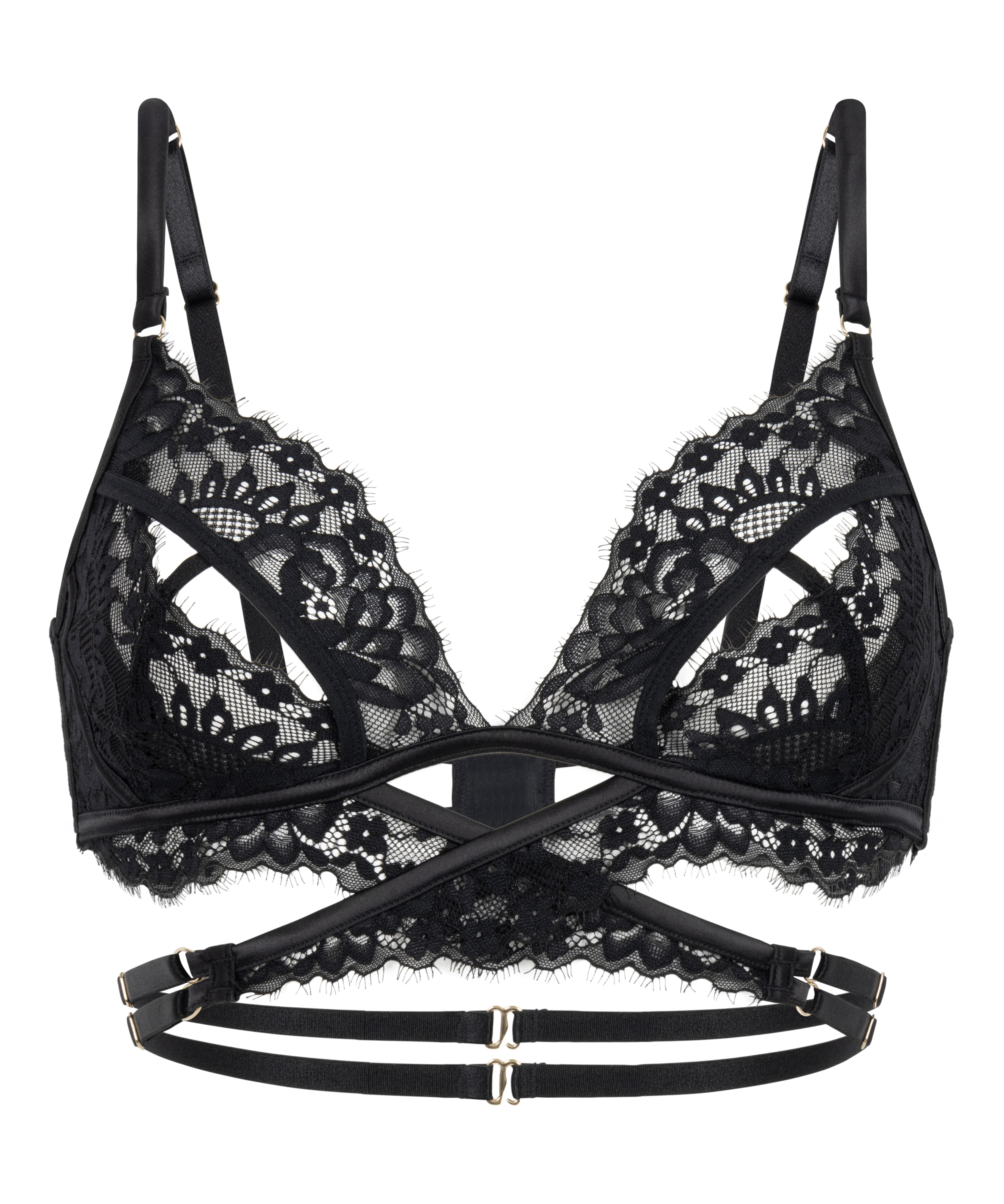 Anna Open Bralette, Black, main