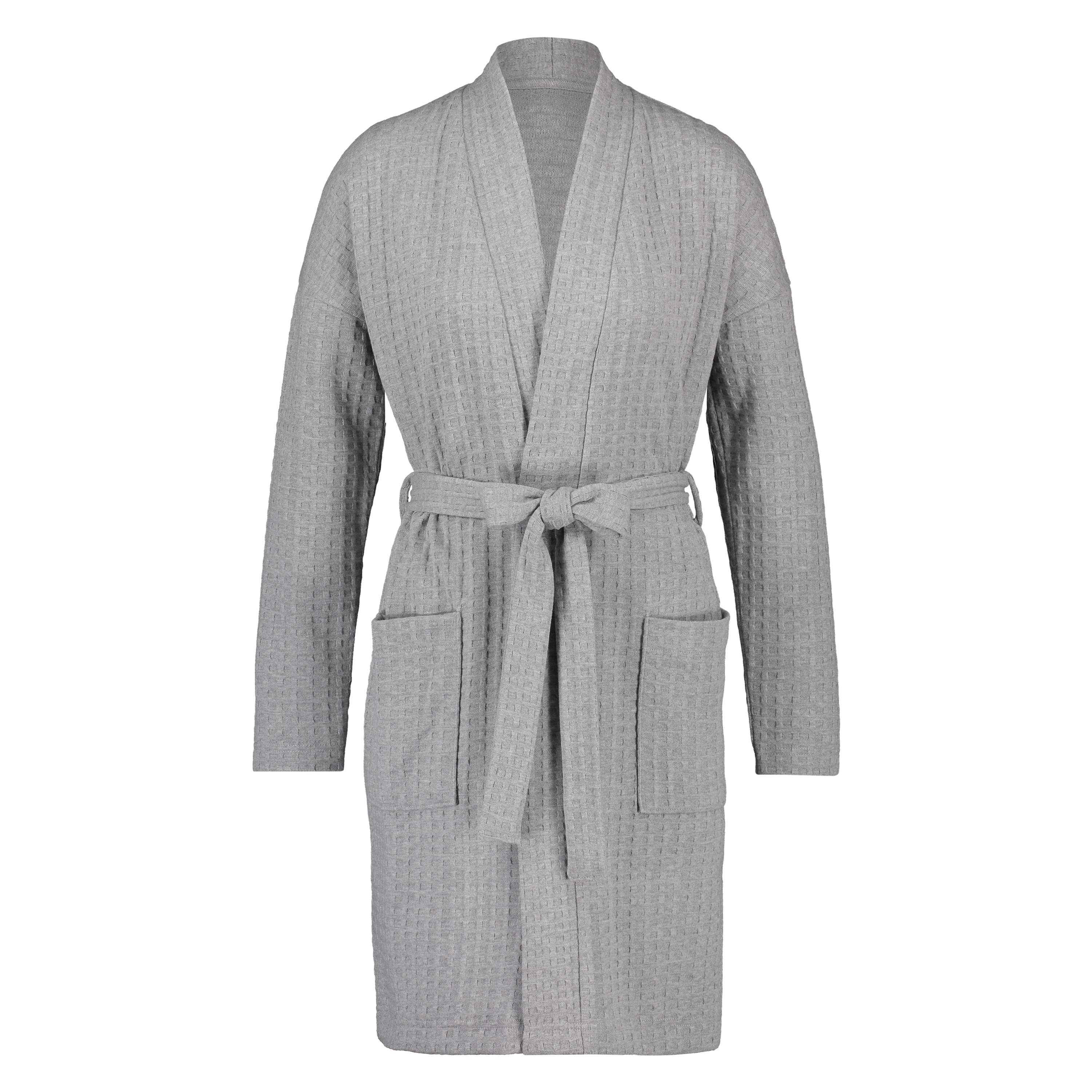 Waffle Bathrobe, Grey, main