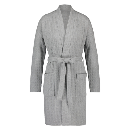 Waffle Bathrobe, Grey