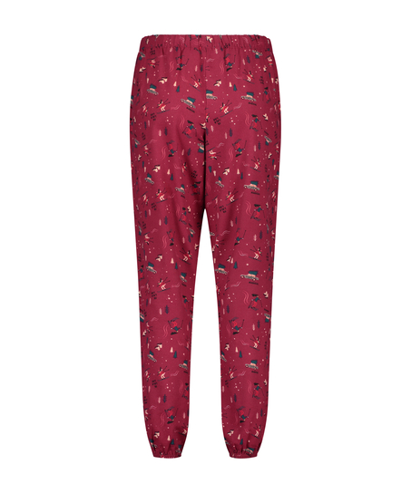 Twill Pyjama Pants, Red