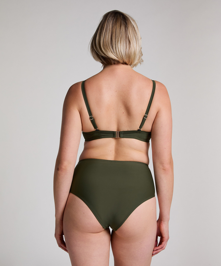 Luna High-Waisted Shaping Cheeky Bikini Bottoms, Green