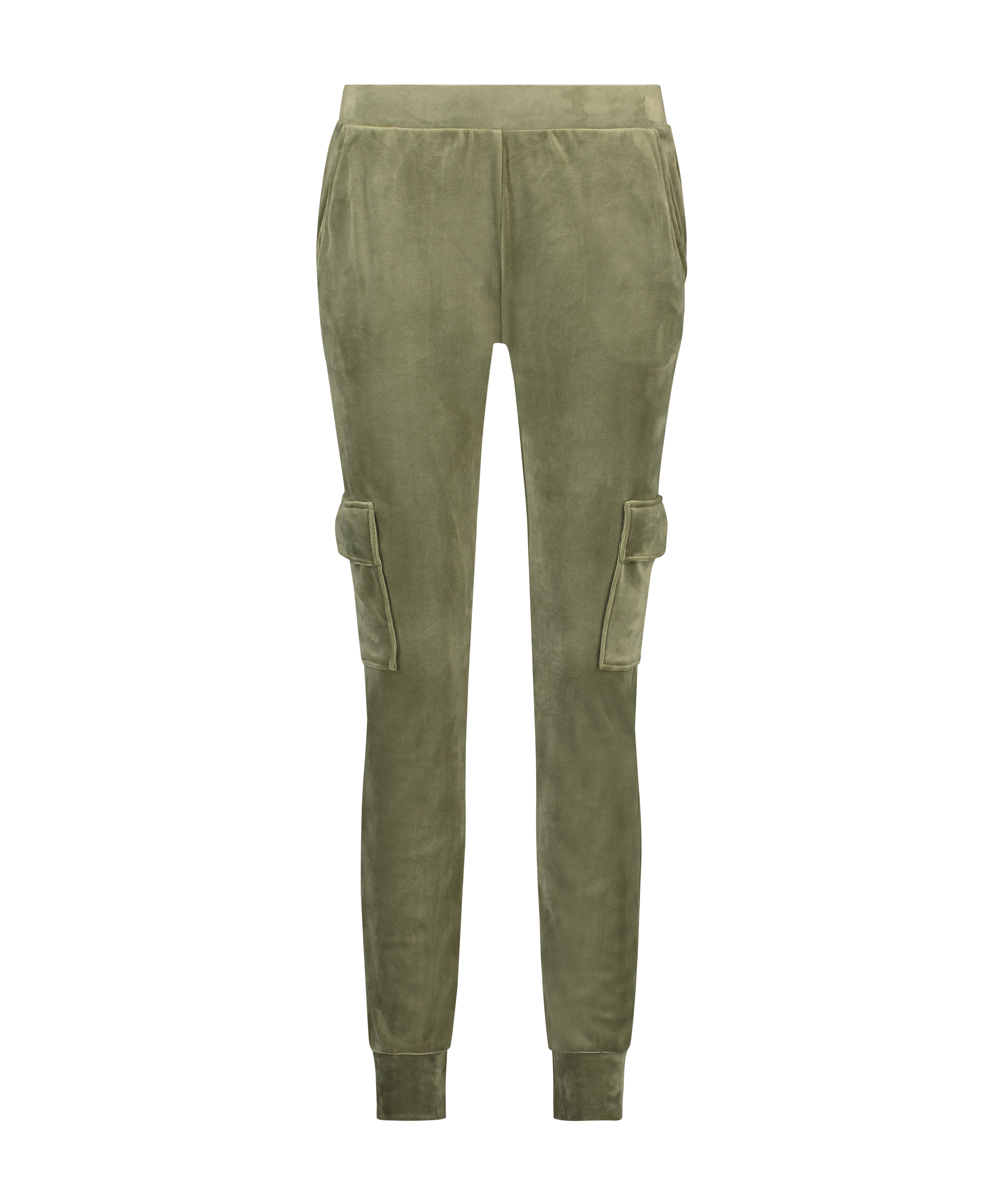 Velvet Jogging Pants Cargo, Green, main