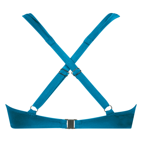 Sunset Dreams padded underwired bikini top Cup E +, Blue