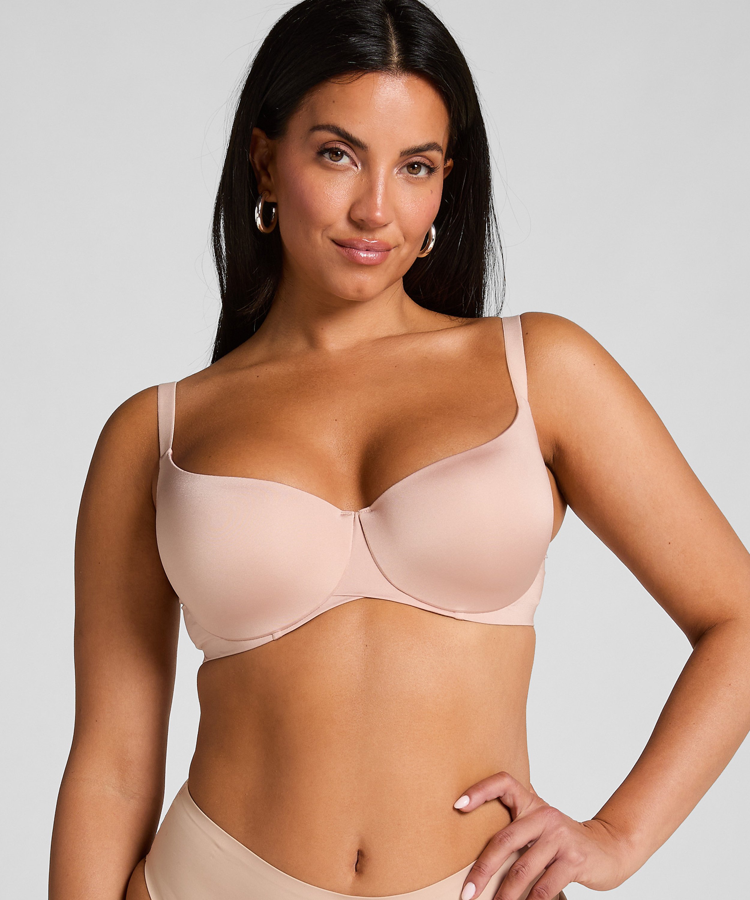 Smooth Padded Underwired Bra, Beige, main