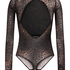 Tara Leopard Long Sleeved Body, Black