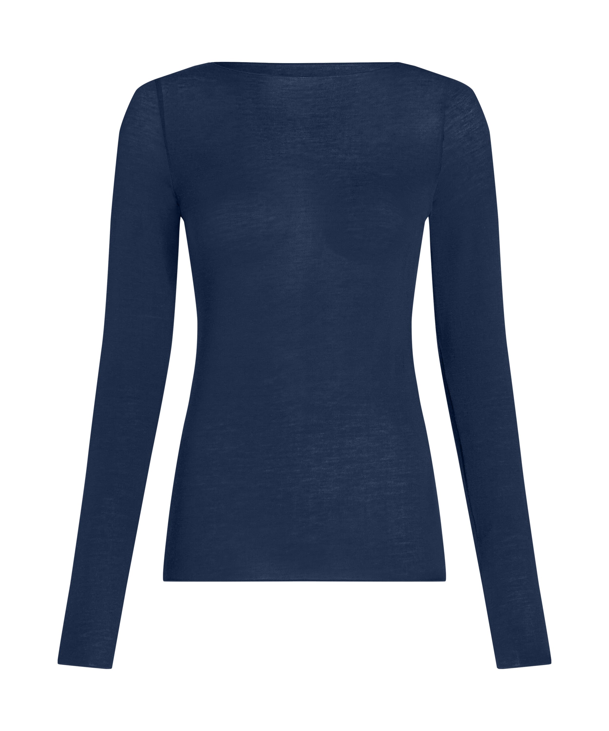 super soft Boatneck shirt with Cashmere, Blue