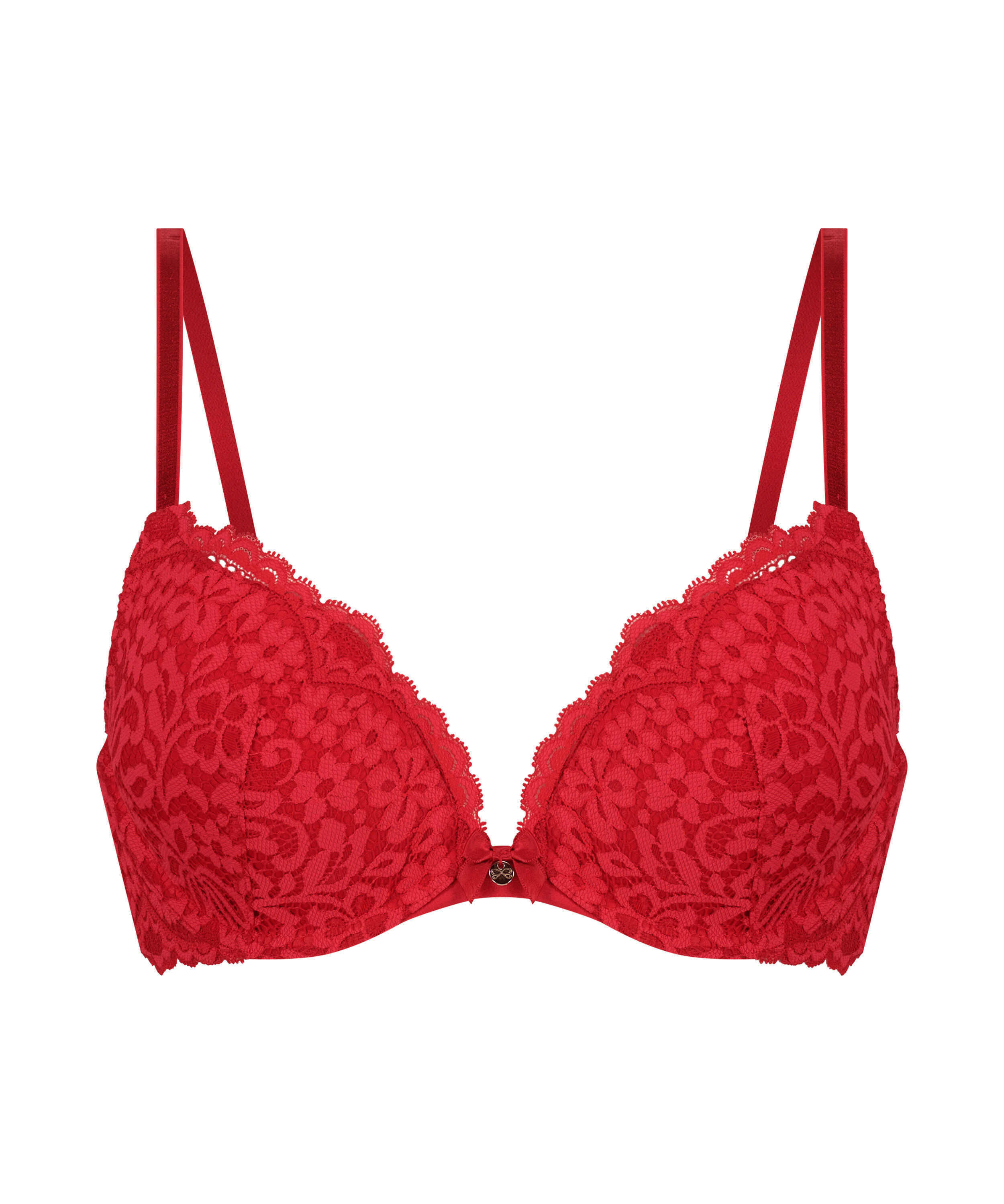 Rose padded push-up bra, Red
