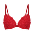 Rose padded push-up bra, Red