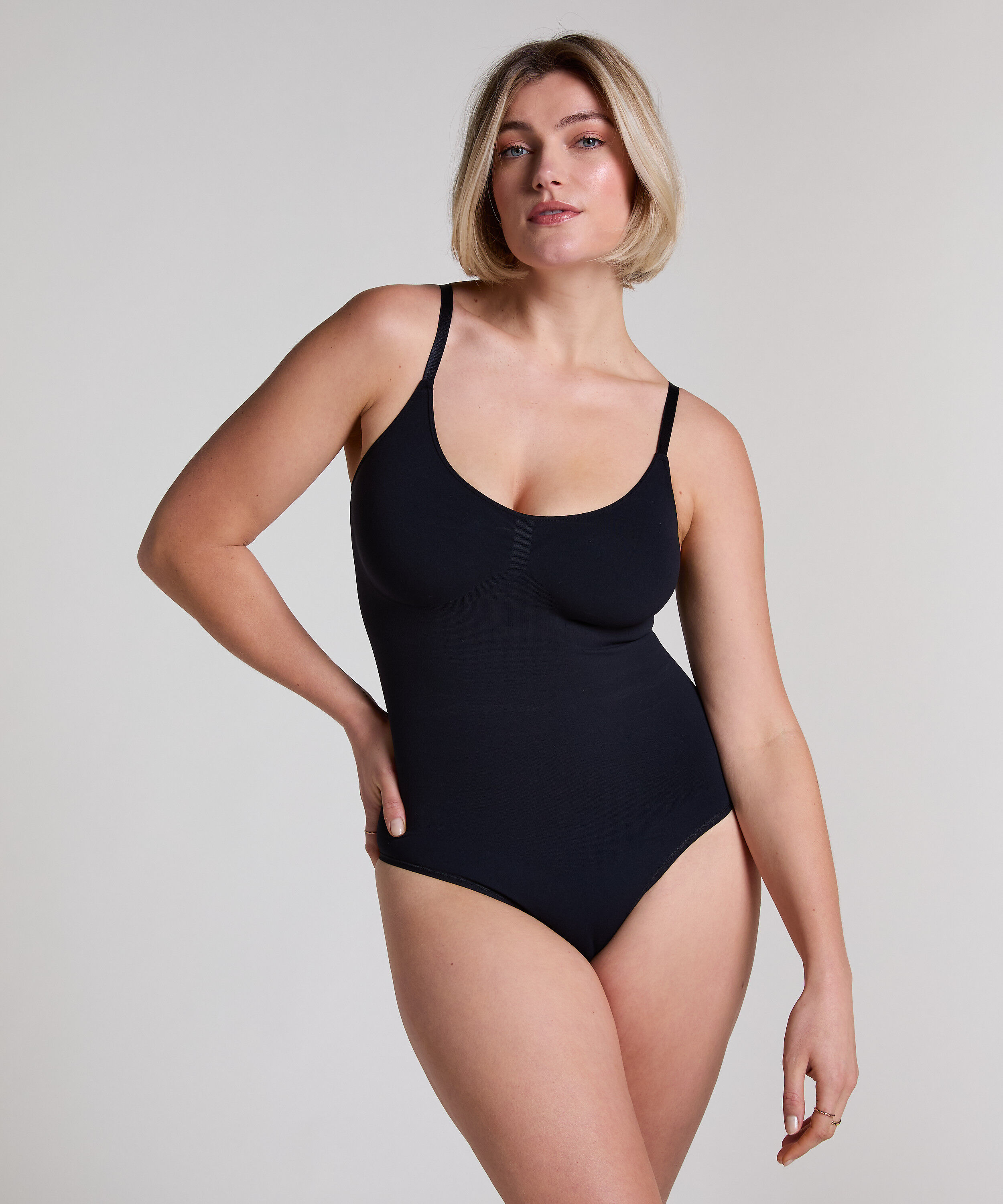 Seamless Enhancing High Leg Body, Black Seamless Enhancing High Leg Body, Black