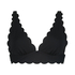 Scallop triangle bikini top, Black
