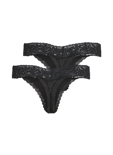 3-Pack Madison Thong, Black