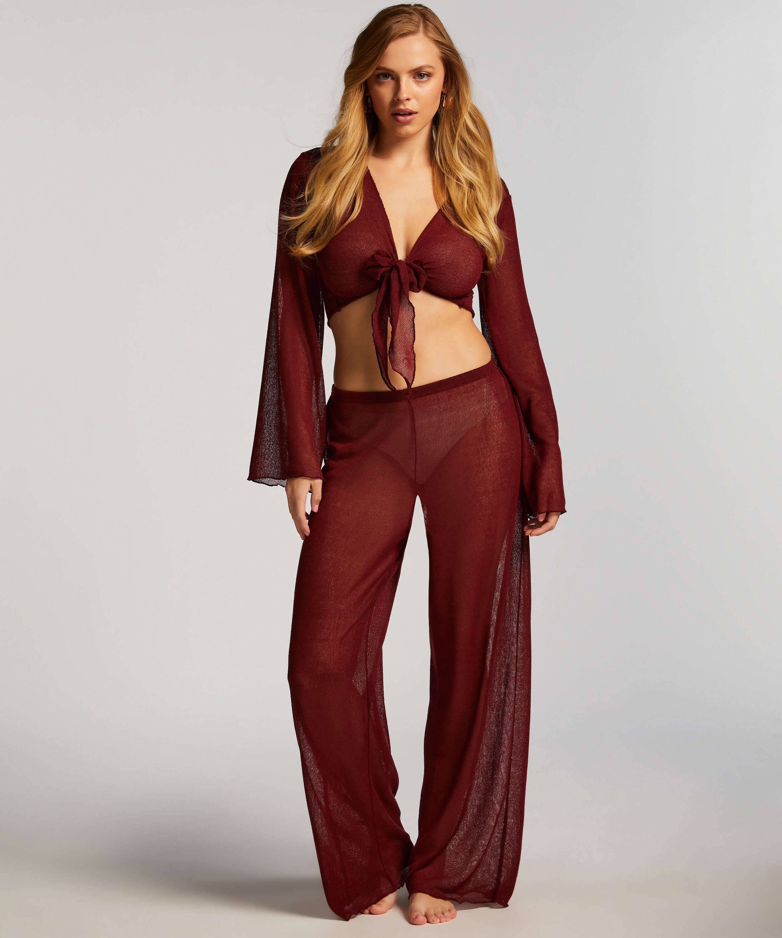 Open Knit Beach Pant, Red