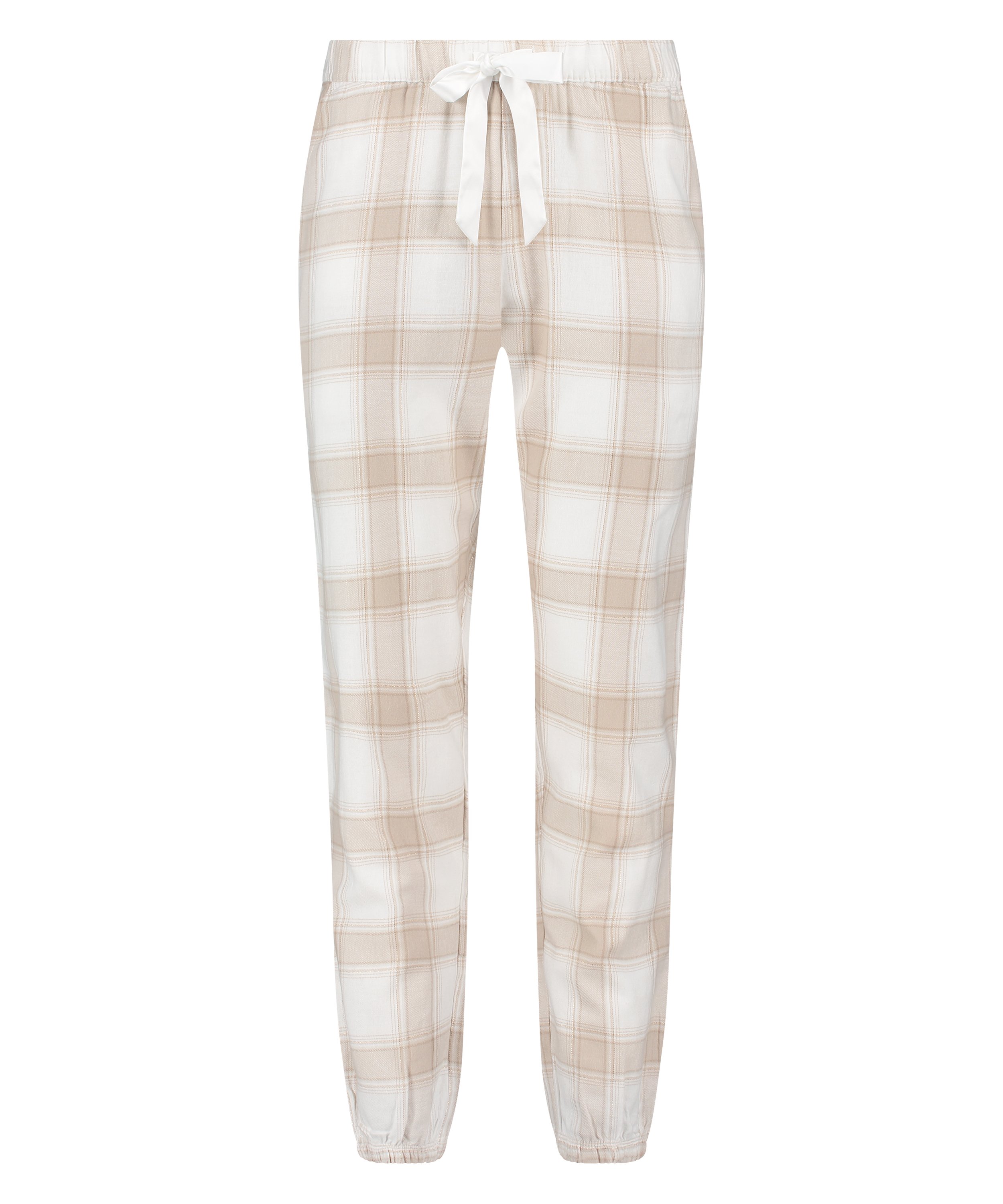 Flannel Pyjama Pants, Beige, main