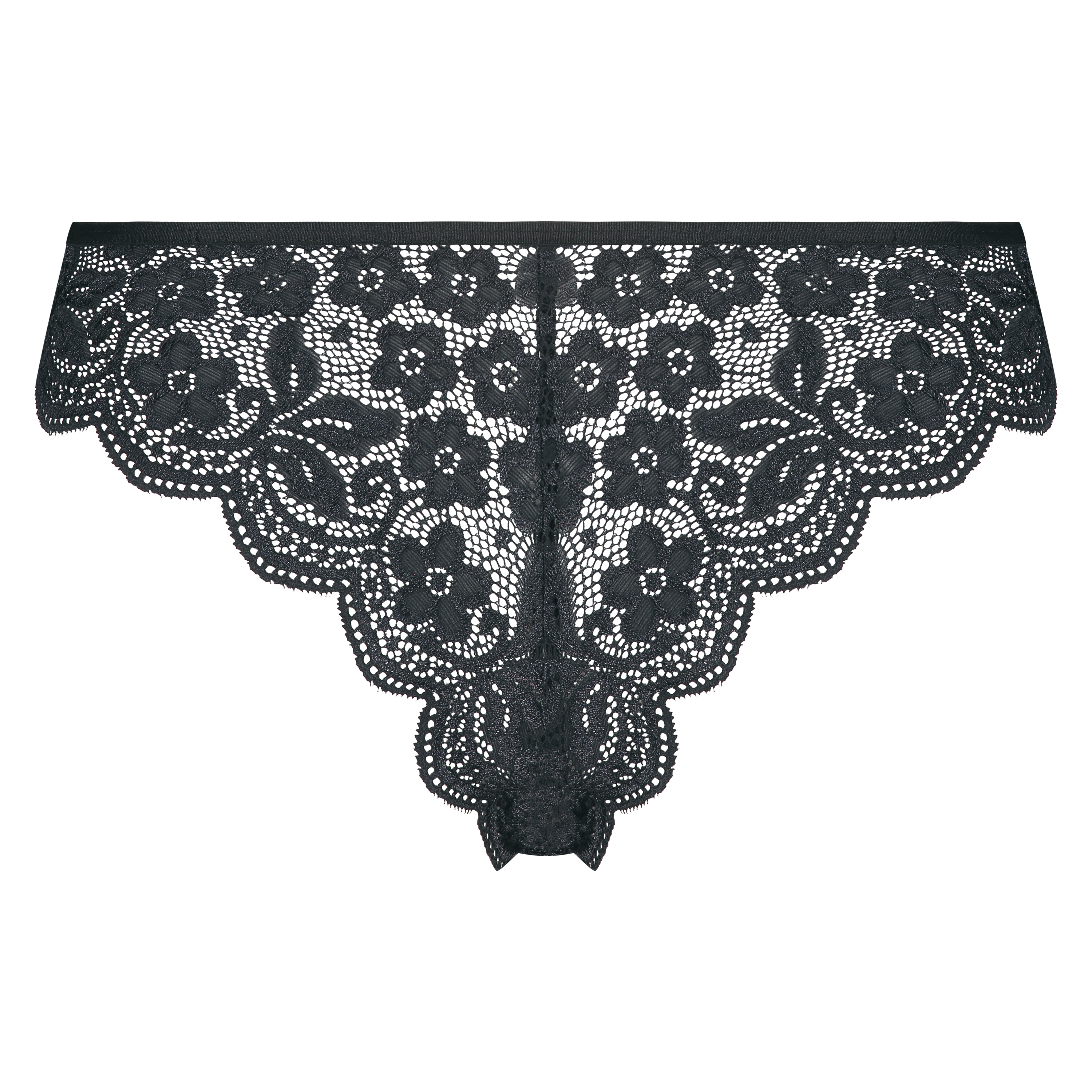 High leg lace Brazilian, Black, main