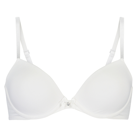 Plunge Padded Underwired Bra, White
