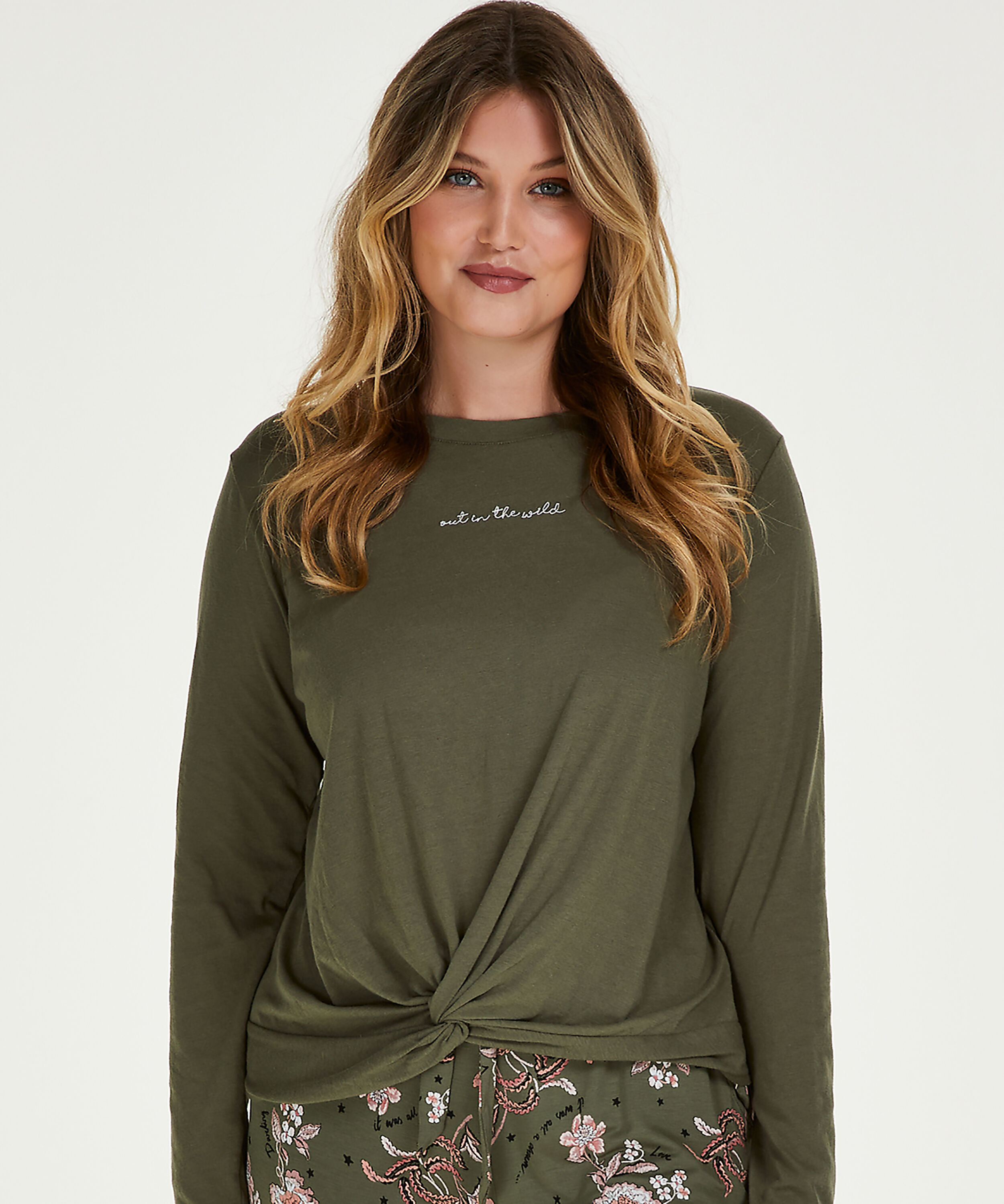 Long sleeve top Jersey Knot, Green