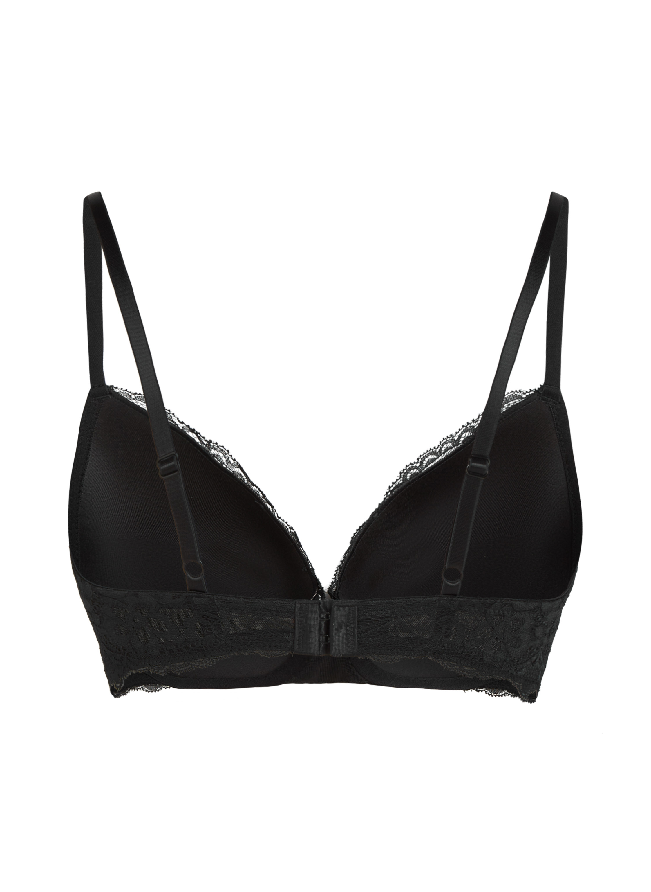 Marine Padded Underwired Push-Up Bra, Black, main