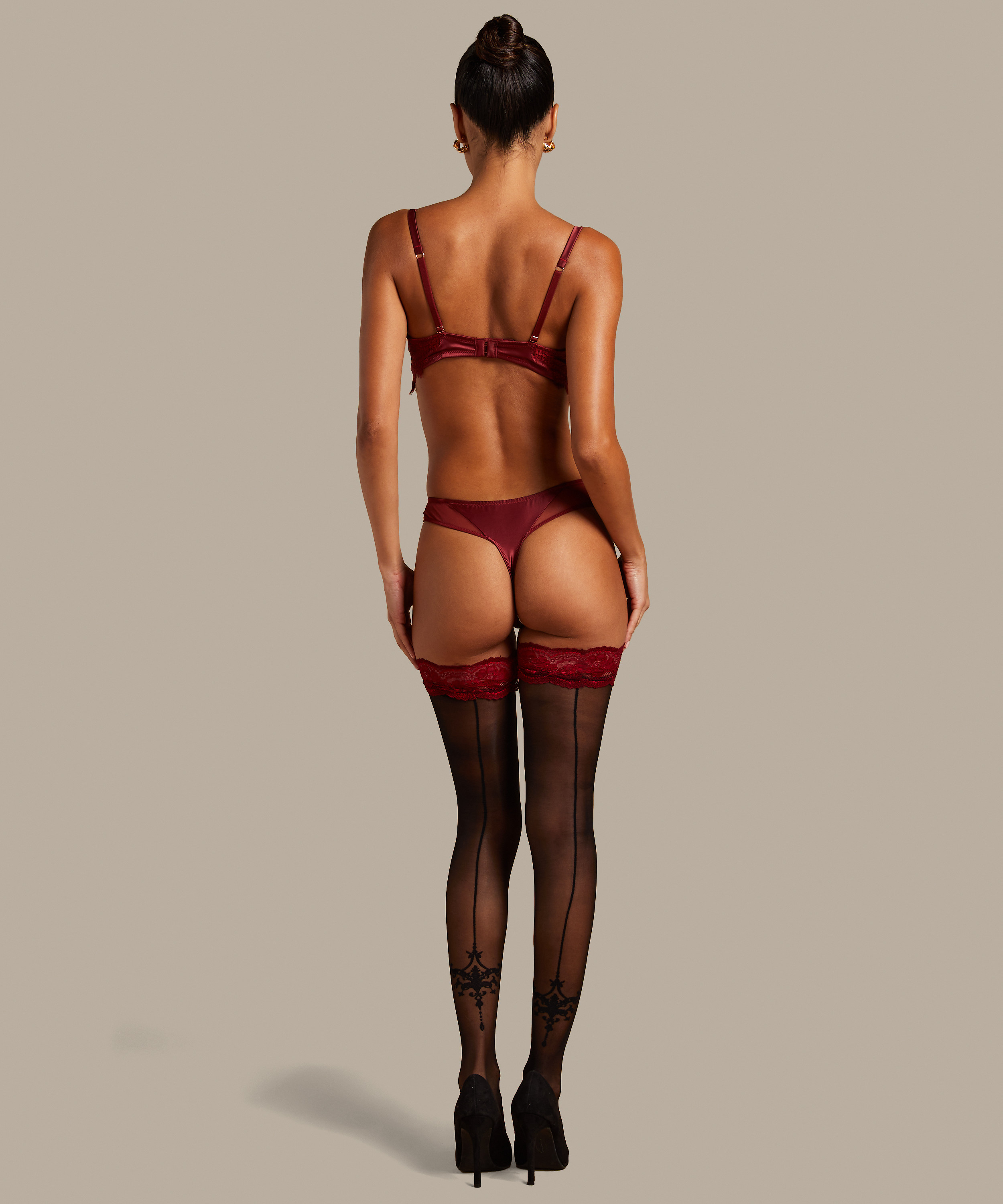 Zoe 20 Denier Noir Hold-Ups, Red, main