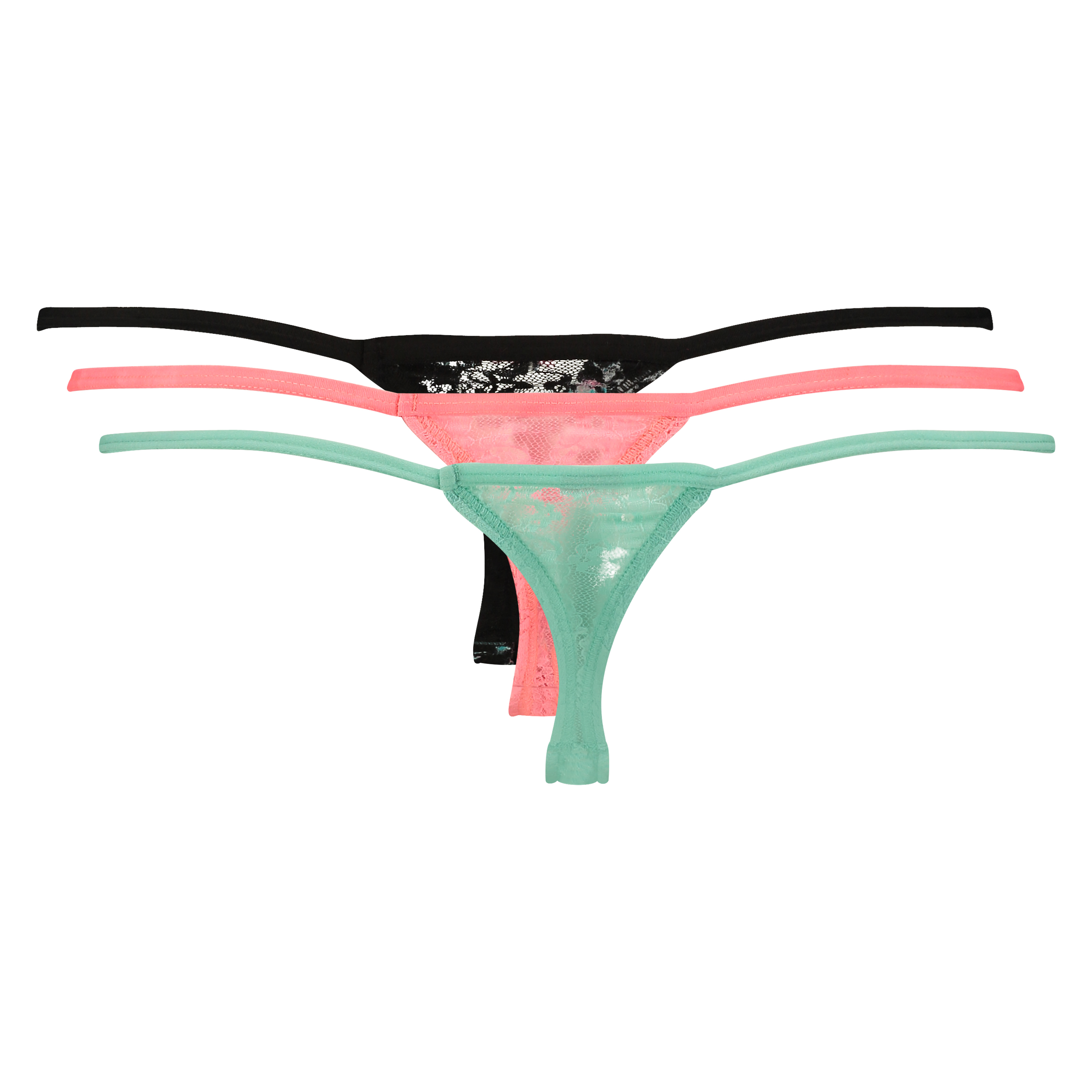 3-pack tangas lace, Blue, main