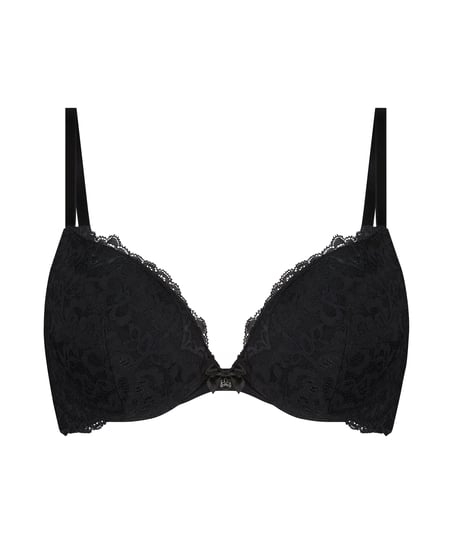 Marine Padded Underwired Push-Up Bra, Black
