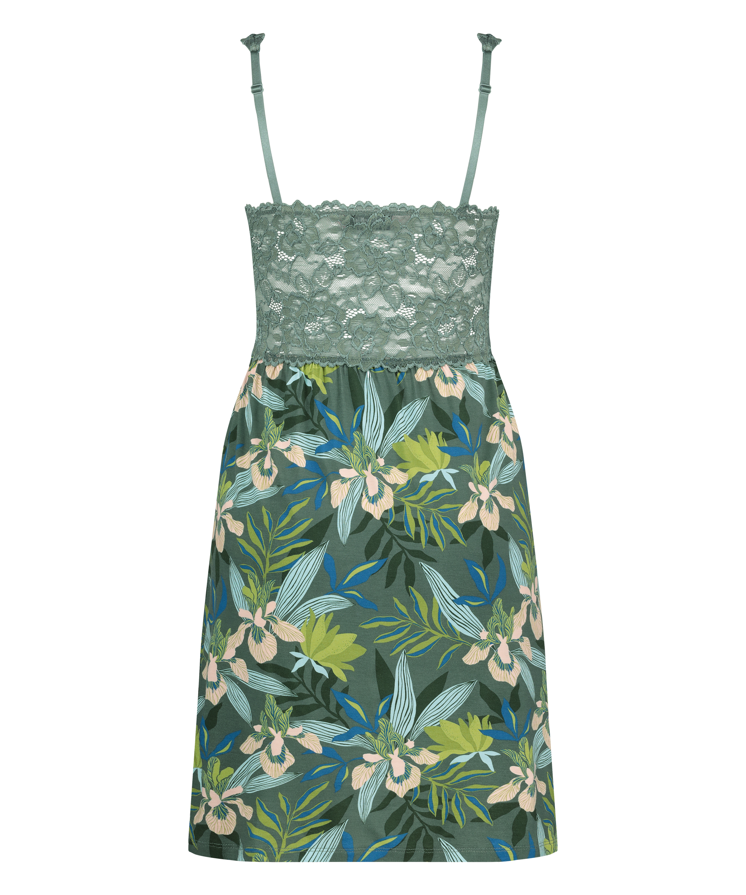 Nora Lace Slip Dress, Green, main