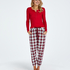 Petite Twill Check Pyjama pants, Red