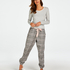 Petite Twill Check Pyjama Pants, Grey