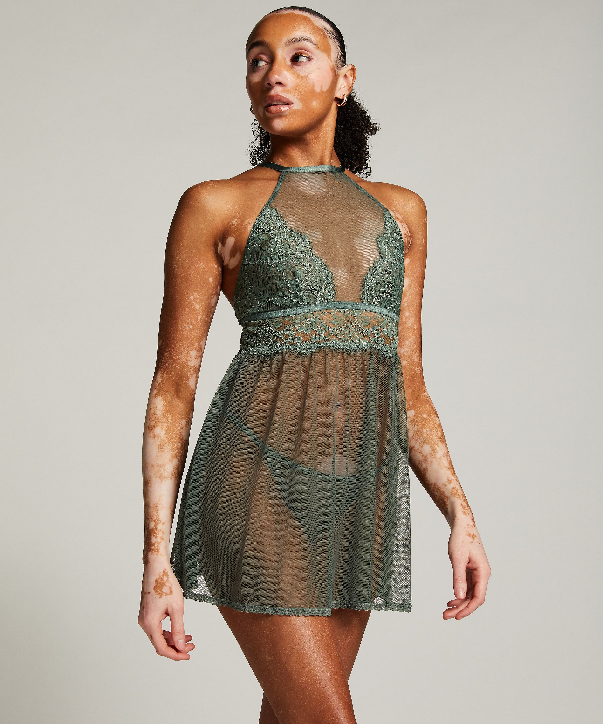 Lace Babydoll, Green, main