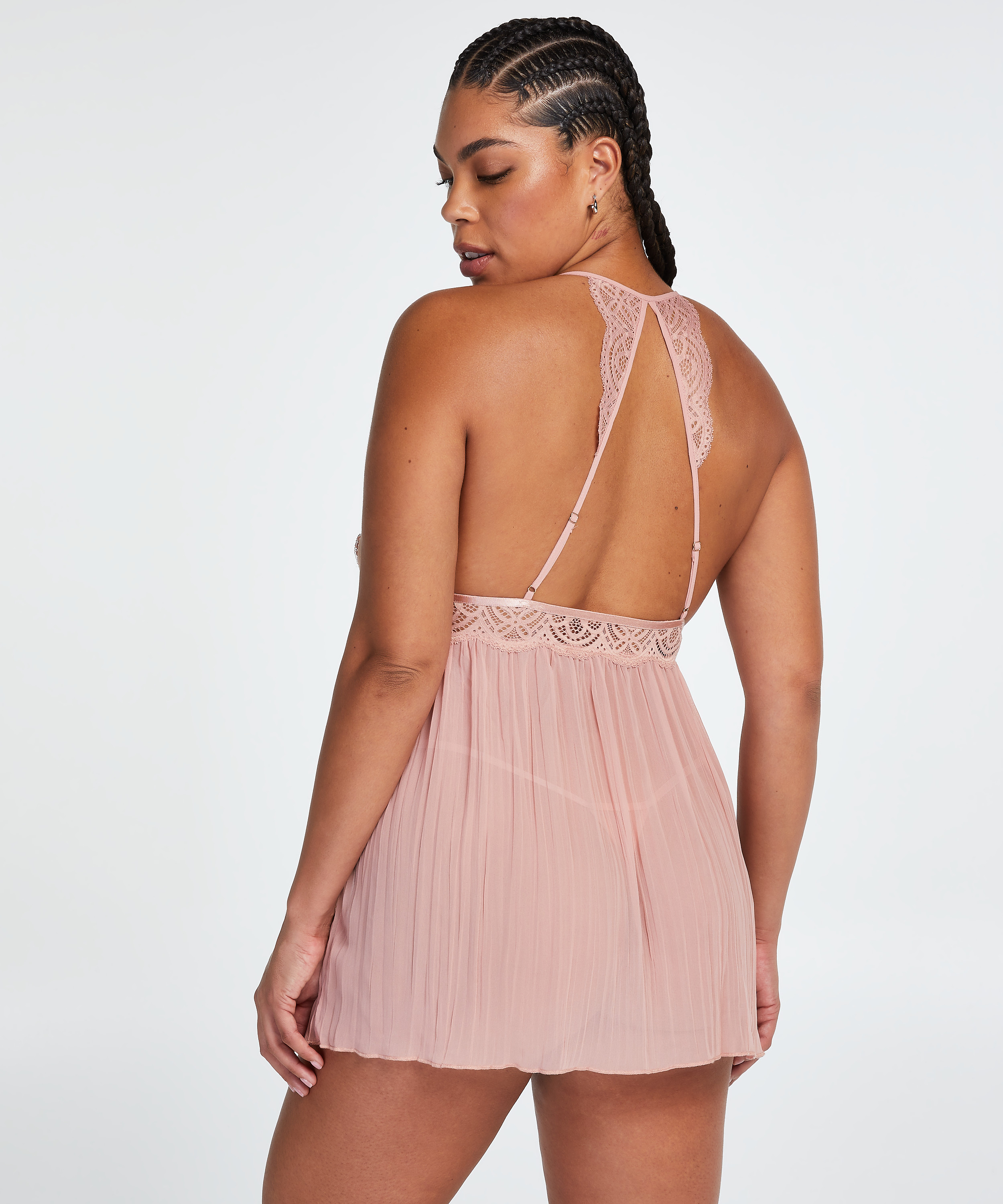 Chiffon babydoll, Beige, main