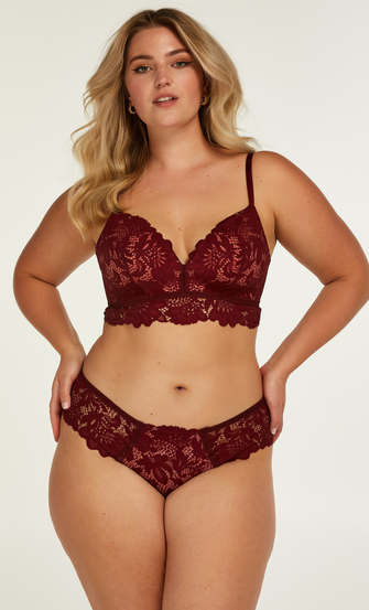 Shiloh Padded Longline Non-Underwired Bra , Red