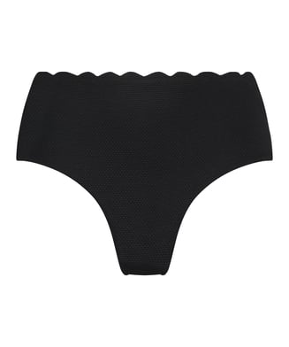 Scallop Rio Bikini Bottoms, Black