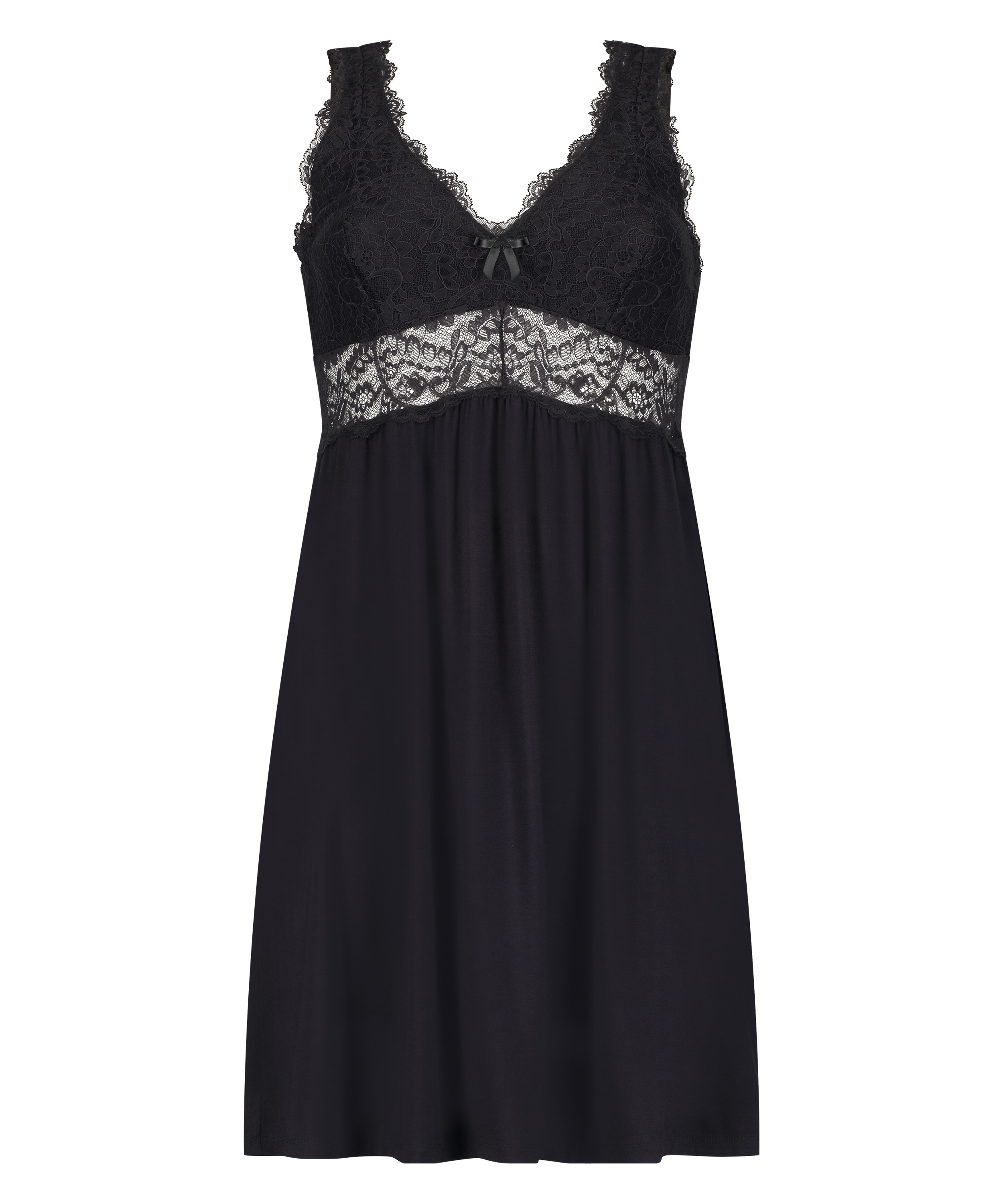 Nora Lace Slip Dress, Black, main