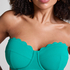 Scallop Padded Strapless Underwired Bikini Top Cup E +, Green