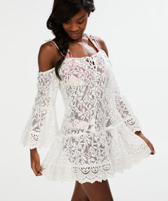 Allover Lace Tunic, White