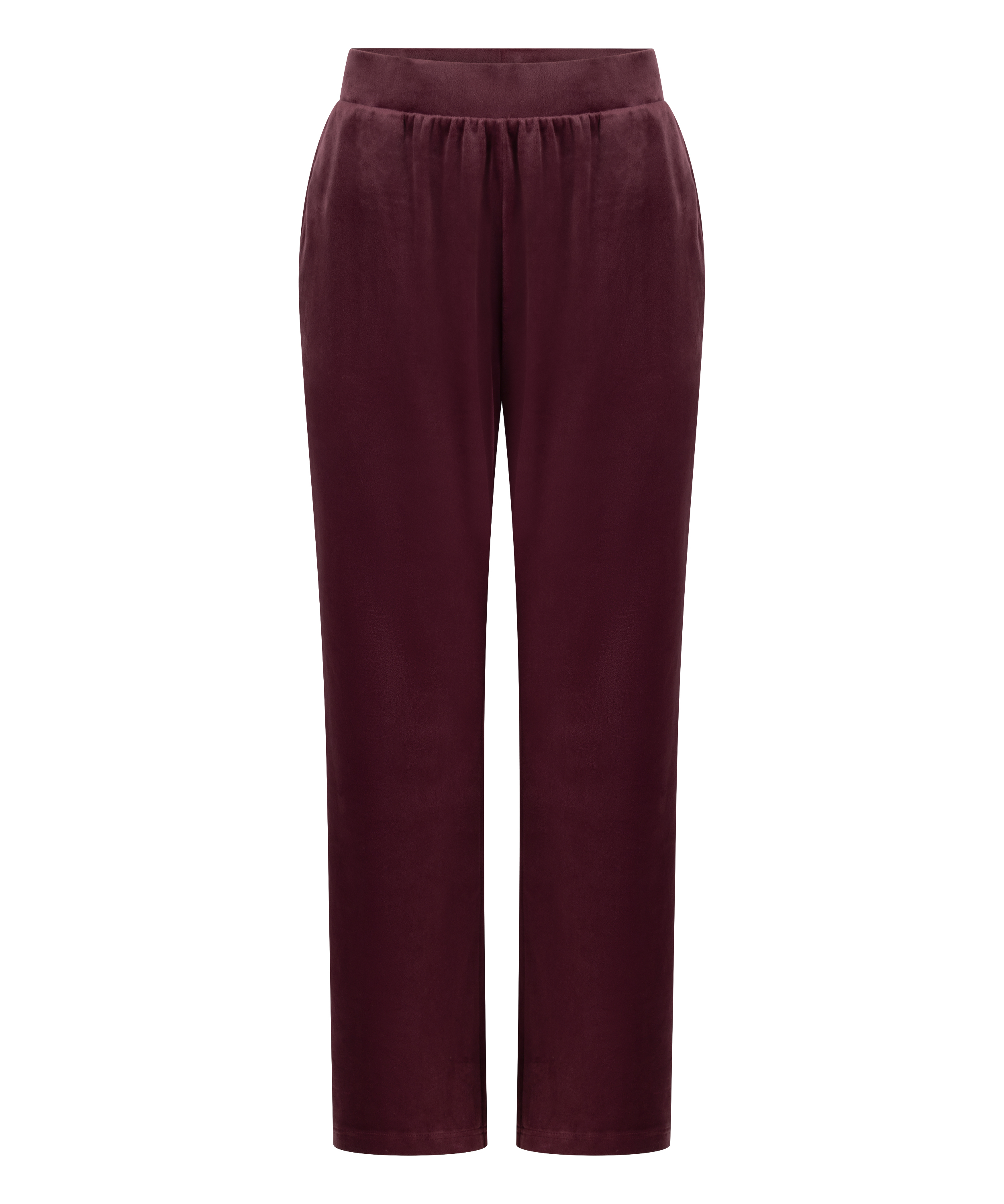 Velours Pyjama Pants, Red, main