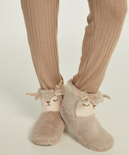 Luna reindeer slippers, Grey