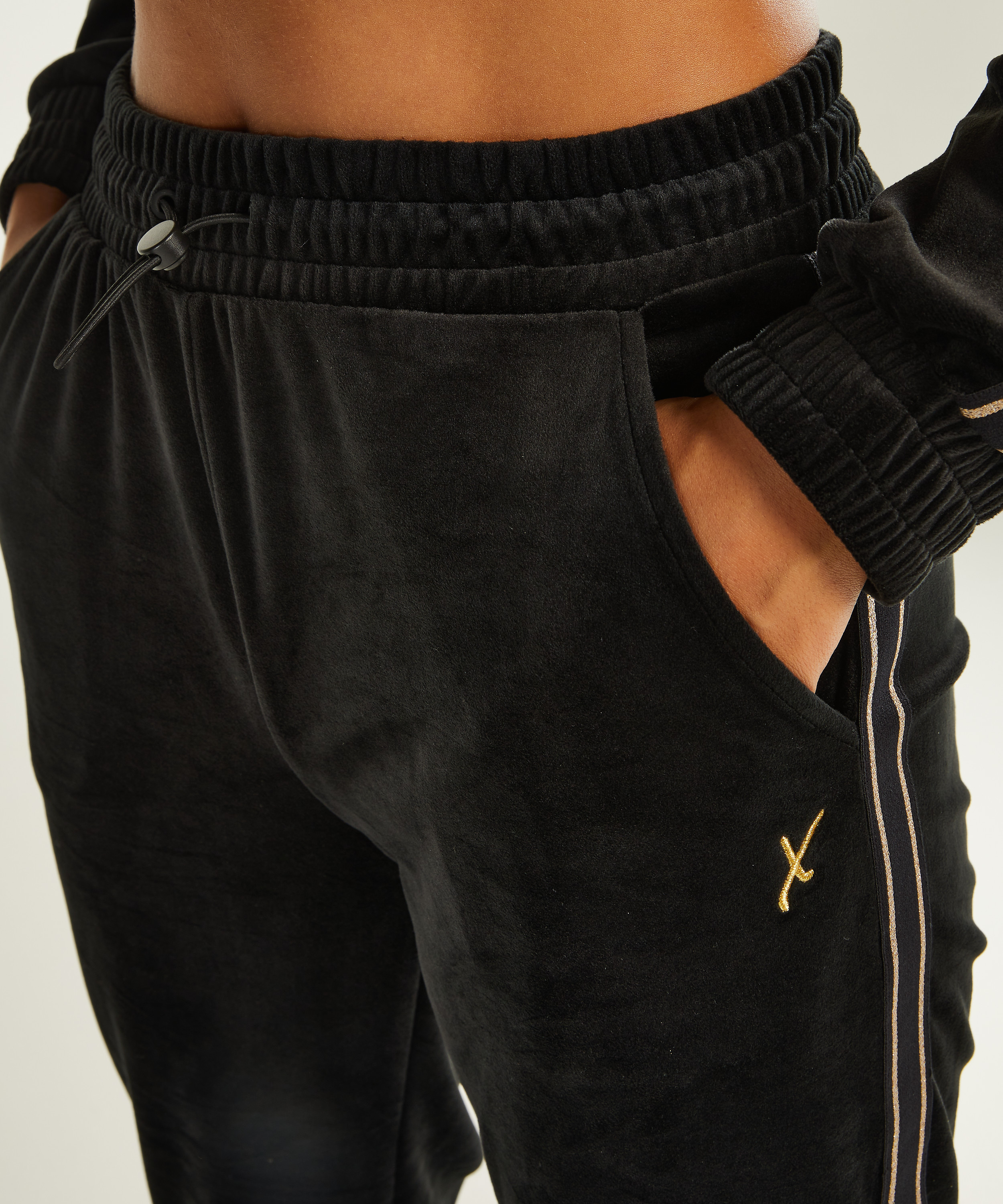 HKMX Sport pants Velours, Black, main