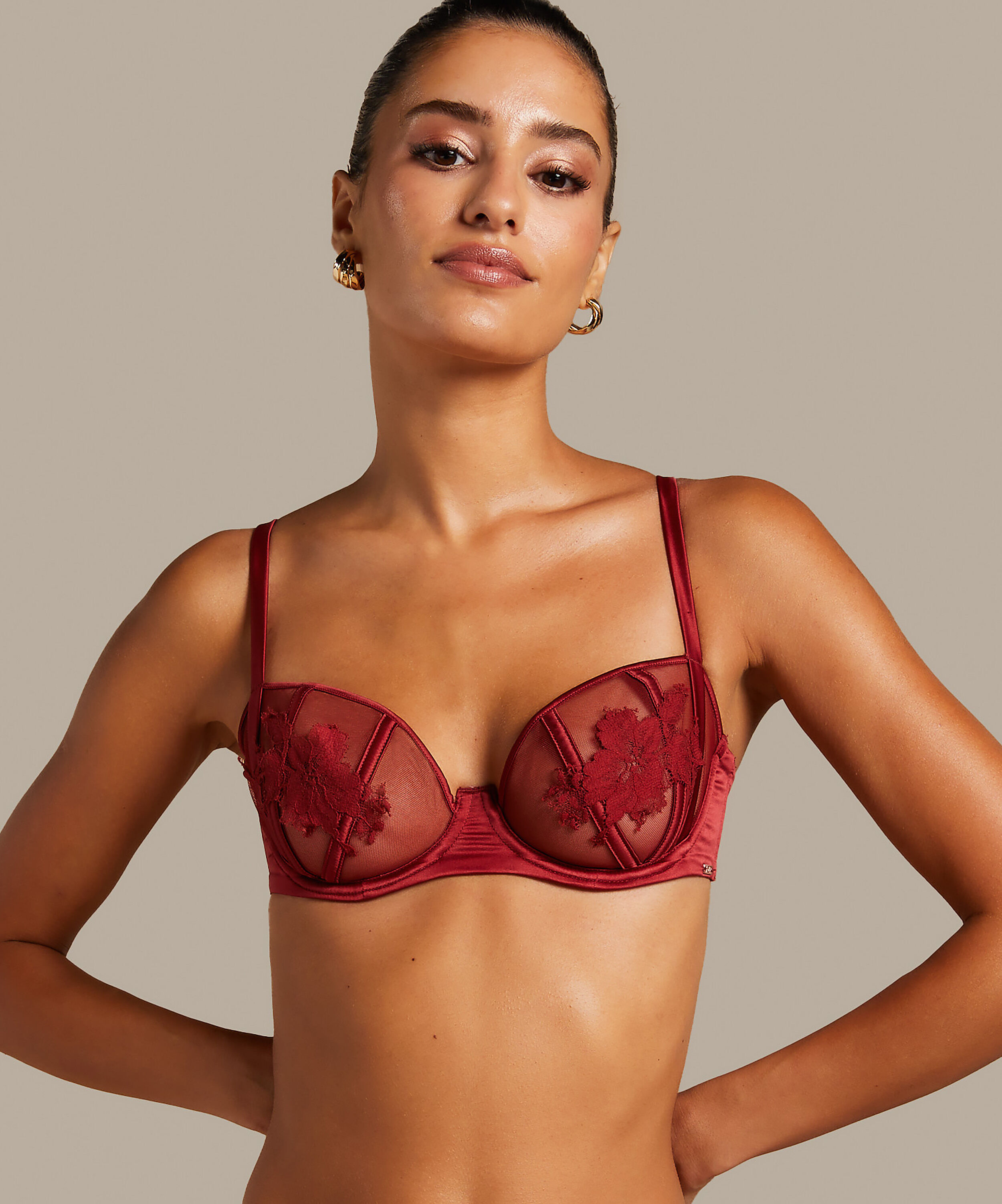 Ember Non-Padded Underwired Bra, Red