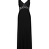Nora Lace Long Slip Dress, Black