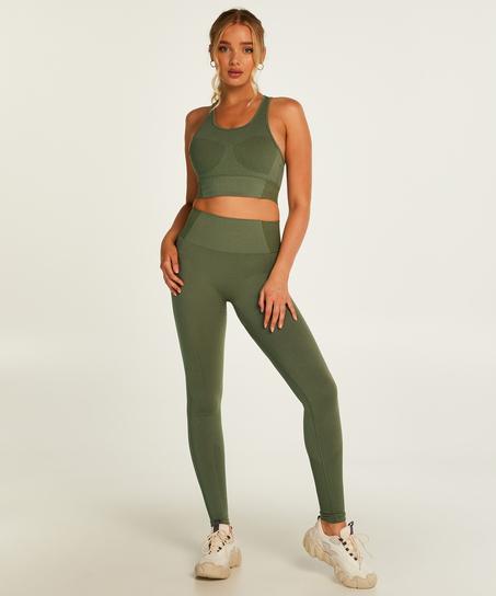 HKMX High Waisted Seamless Sports Legging, Green