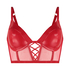 Wilde Padded Underwired Longline Bra, Red