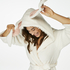 Fleece Bathrobe, White